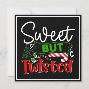 Cartes Pour Fêtes Annuelles Canne à Sucre Drôle et Twistée de Noël