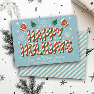 Cartes Pour Fêtes Annuelles Canne à Sucre Rétro Vintage Cosy Joyeux