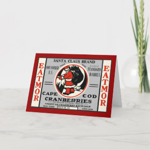 Cartes Pour Fêtes Annuelles Canneberge Père Noël de Cape Cod