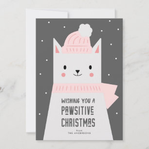 Cartes Pour Fêtes Annuelles Canon de Noël, Cute Kitty Pawsitive