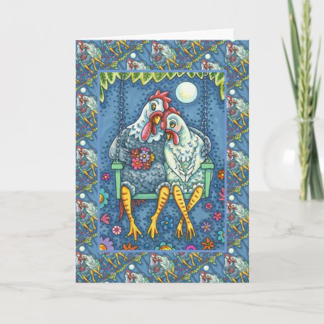 CARTES POUR FÊTES ANNUELLES CANOODLES DE POINTE ROOTTES, PÂTISSERIES DE POULET (Devant)