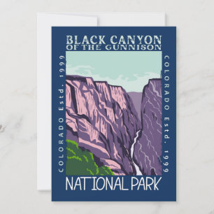 Cartes Pour Fêtes Annuelles Canyon Noir Du Parc National Gunnison Rétro