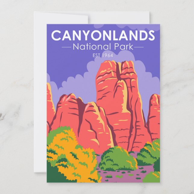 Cartes Pour Fêtes Annuelles Canyonlands National Park Utah Vintage (Devant)