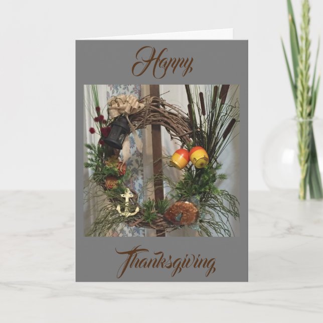 CARTES POUR FÊTES ANNUELLES CAPTURER L'IMAGE AVEC BON THANKSGIVING À TOUS (Devant)