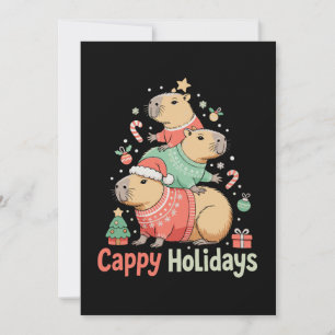 Cartes Pour Fêtes Annuelles Capybara Cappy de Noël Arbre de Noël Saison des Fê