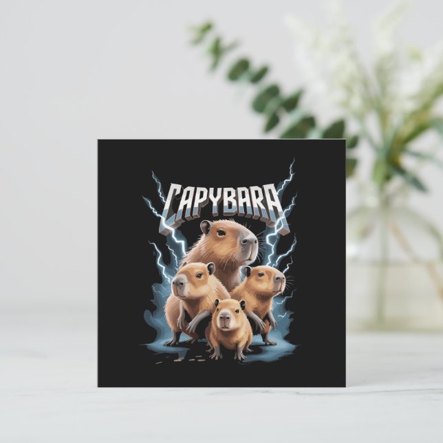 Cartes Pour Fêtes Annuelles Capybara Gros Métal Noël Drôle Cadeaux De Vacances (Debout devant)