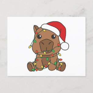 Cartes Pour Fêtes Annuelles Capybara Noël Animaux d'hiver