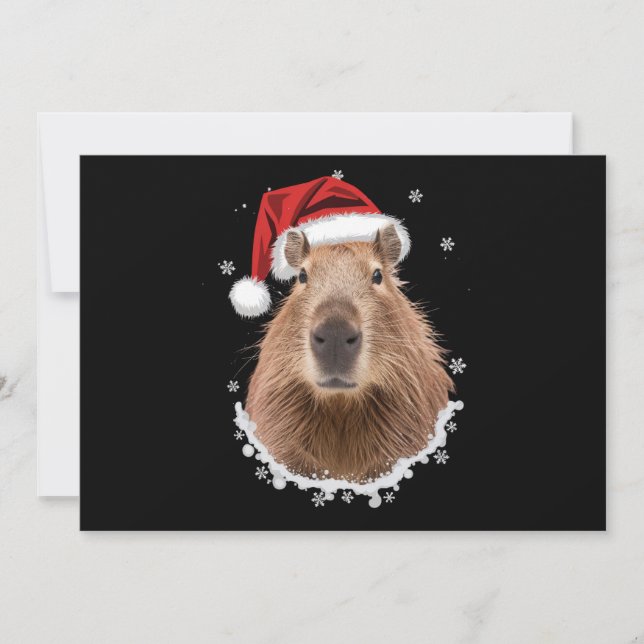 Cartes Pour Fêtes Annuelles Capybara Noël drôle  (Devant)