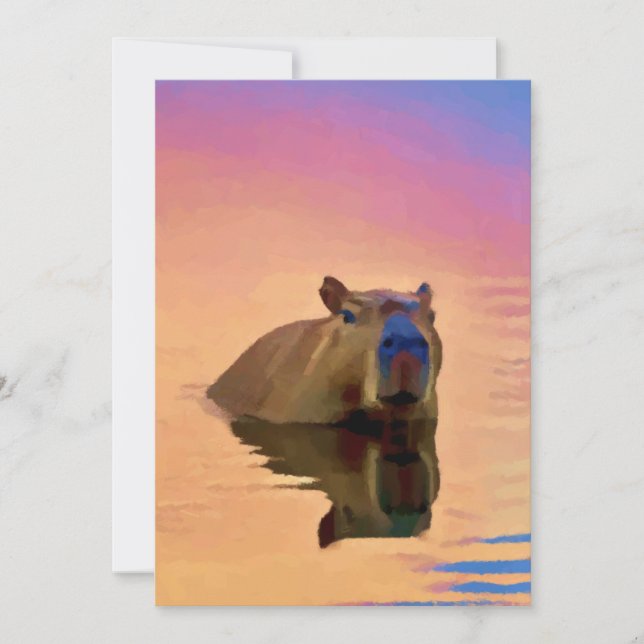 Cartes Pour Fêtes Annuelles Capybara Simplicité Jour de détente (Devant)