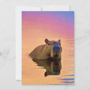 Cartes Pour Fêtes Annuelles Capybara Simplicité Jour de détente
