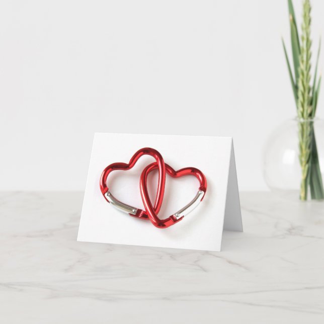 Cartes Pour Fêtes Annuelles Carabiners enlacés de coeur (Devant)