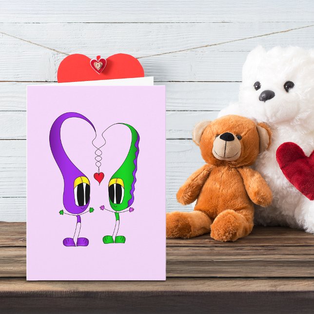 Cartes Pour Fêtes Annuelles Caractère de dessin animé de la Saint-Valentin (Take a look at this most excellent Valentine's Day cartoon card!)