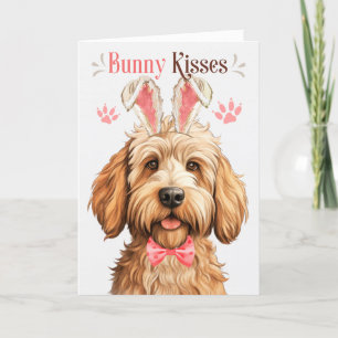 Cartes Pour Fêtes Annuelles Caramel Labradooda Chien à Bunny Oreilles pour Pâq