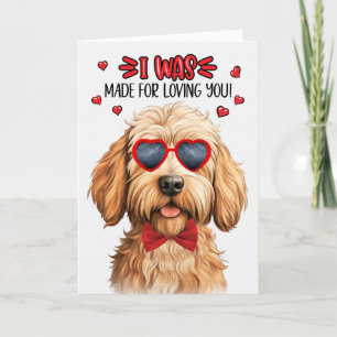 Cartes Pour Fêtes Annuelles Caramel Labradoodle Fabriqué pour vous aimer Valen