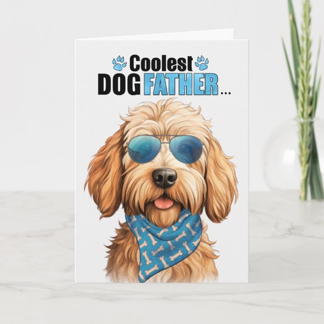 Cartes Pour Fêtes Annuelles Caramel Labradoodle plus frais papa jamais Fête de (Devant)