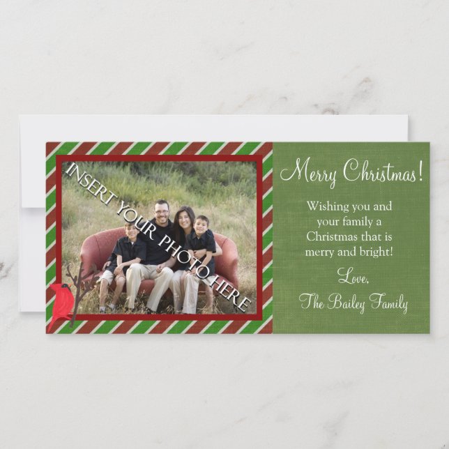 Cartes Pour Fêtes Annuelles Cardinal Christmas Photo Card (Devant)
