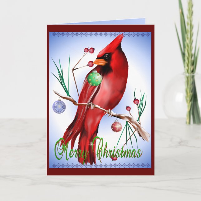 Cartes Pour Fêtes Annuelles Cardinal de Noël (Devant)
