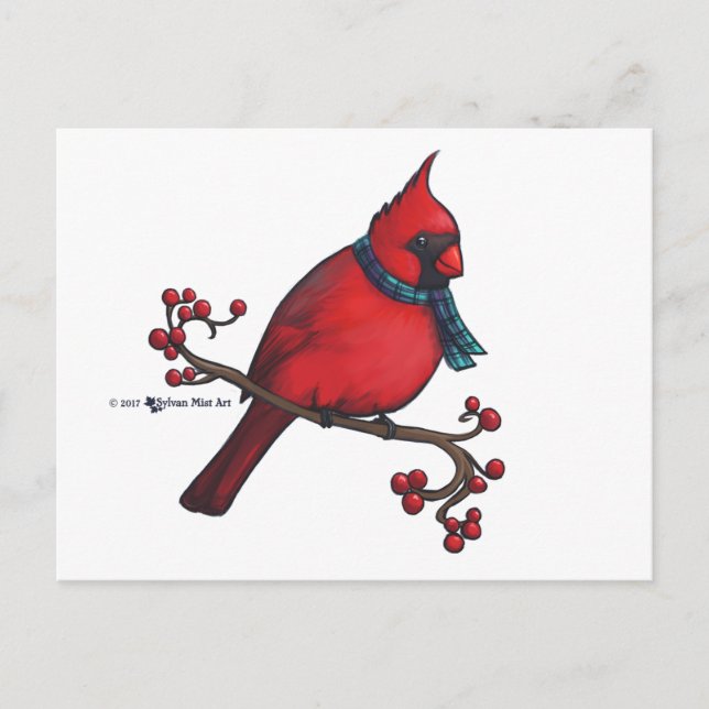 Cartes Pour Fêtes Annuelles Cardinal de Noël (Devant)