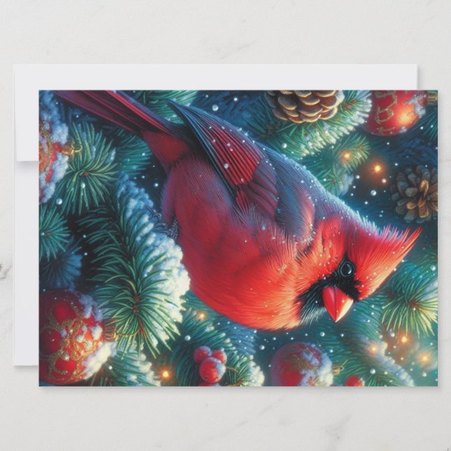 Cartes Pour Fêtes Annuelles Cardinal de Noël/hiver (Devant)