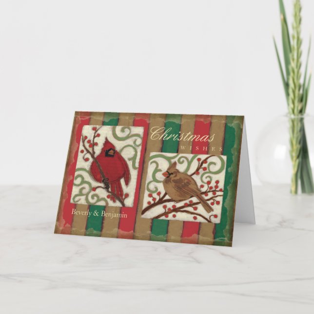 Cartes Pour Fêtes Annuelles Cardinal de Noël personnalisé (Devant)