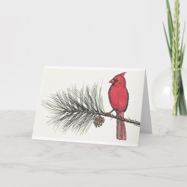 Cartes Pour Fêtes Annuelles Cardinal d'hiver (Devant)