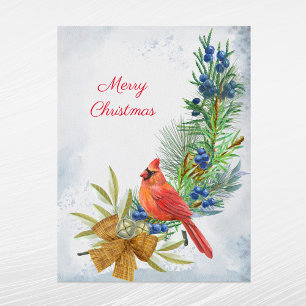Cartes Pour Fêtes Annuelles Cardinal Red Juniper Berries Noël