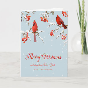 Cartes Pour Fêtes Annuelles Cardinal Rouge Oiseaux Arbre Neige Noël