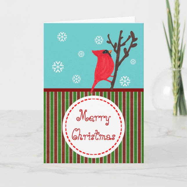 Cartes Pour Fêtes Annuelles Cardinal Whimsical Christmas Grey Card (Devant)