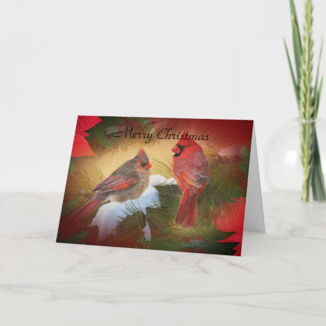 Cartes Pour Fêtes Annuelles Cardinaux de Noël (Devant)