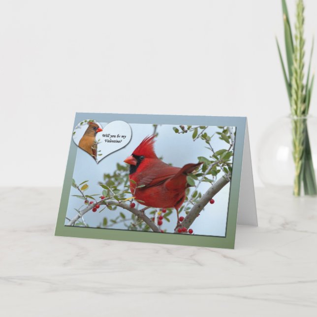 Cartes Pour Fêtes Annuelles Cardinaux Valentine (Devant)