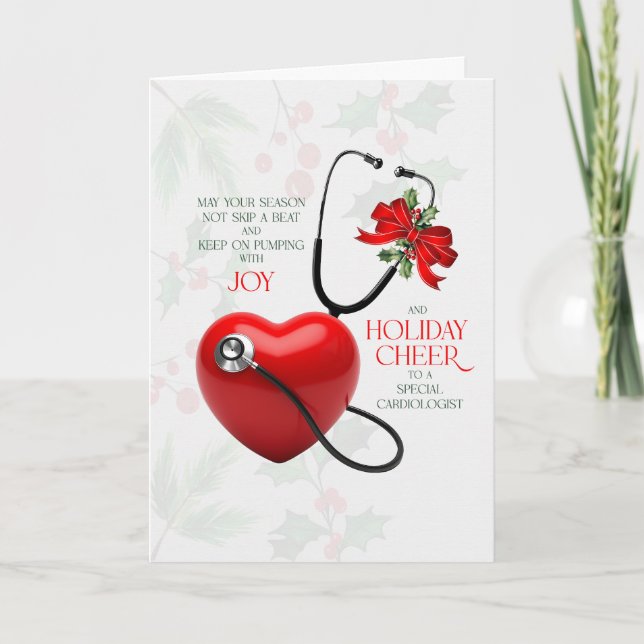 Cartes Pour Fêtes Annuelles Cardiologist Season Pumping with Joy and Cheer (Devant)