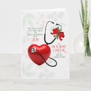Cartes Pour Fêtes Annuelles Cardiologue Saison qui pompe avec joie et bonne hu