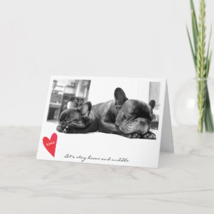 Cartes Pour Fêtes Annuelles Caresse mignonne de photo de bouledogue français