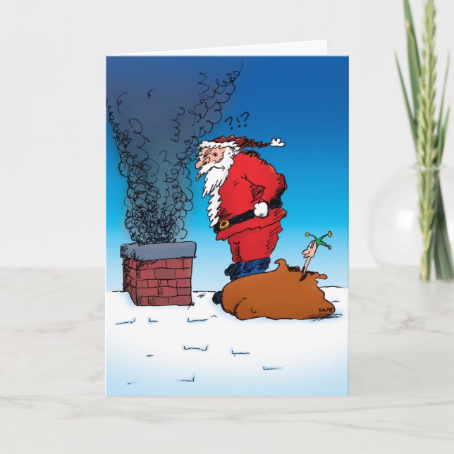 Cartes Pour Fêtes Annuelles Caricature amusante de père Noël Whiz (Devant)