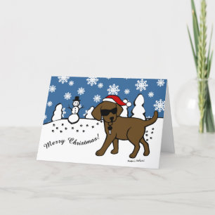 Cartes Pour Fêtes Annuelles Caricature cool au chocolat Labrador Noël