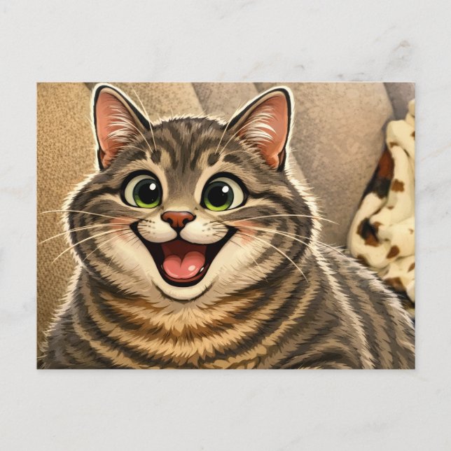 Cartes Pour Fêtes Annuelles Caricature de chat (Devant)