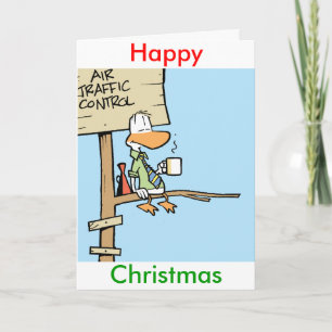Cartes Pour Fêtes Annuelles Caricature de contrôle de la circulation aérienne 