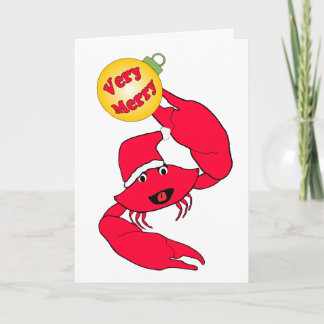 Cartes Pour Fêtes Annuelles Caricature de crabe très joyeux Noël