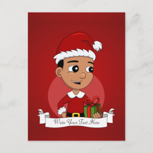 Cartes Pour Fêtes Annuelles Caricature de garçon de Noël hispanique