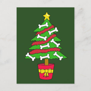 Cartes Pour Fêtes Annuelles Caricature de l'arbre de Noël du chien