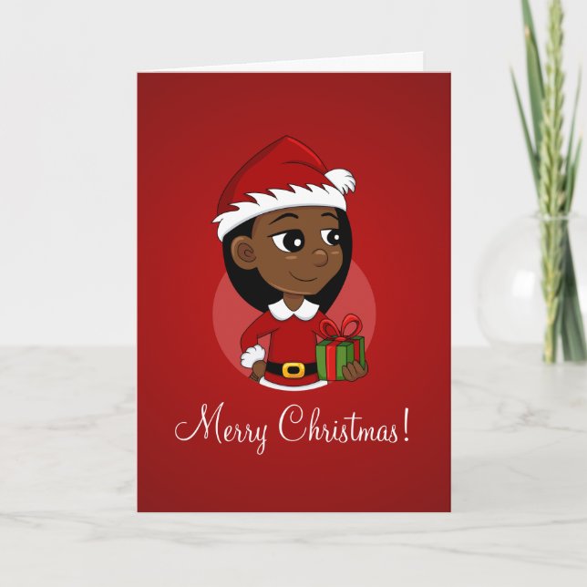 Cartes Pour Fêtes Annuelles Caricature de Noël afro-américaine Holiday Ca (Devant)