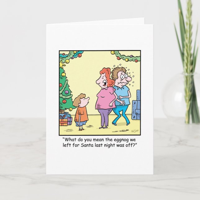 Cartes Pour Fêtes Annuelles Caricature de Noël off Eggnog (Devant)