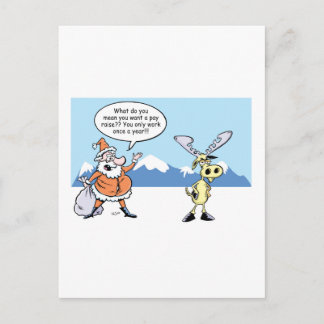 Cartes Pour Fêtes Annuelles Caricature de Noël Père Noël et Reindeer en grève