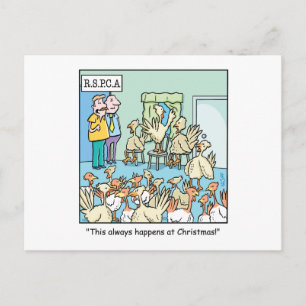 Cartes Pour Fêtes Annuelles Caricature de Noël sur les dindes