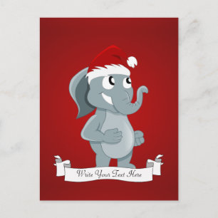 Cartes Pour Fêtes Annuelles Caricature d'éléphant de Noël