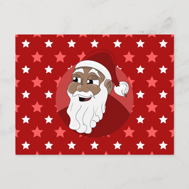 Cartes Pour Fêtes Annuelles Caricature du Père Noël noir (Devant)