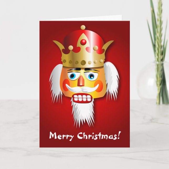 Cartes Pour Fêtes Annuelles Caricature du roi des noix de Noël (Devant)