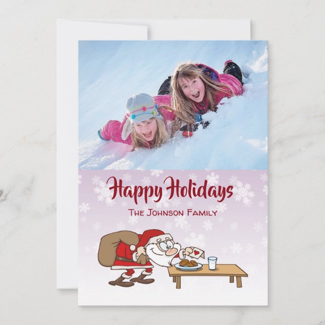 Cartes Pour Fêtes Annuelles Caricature humoristique Santa Claus Photo Holiday  (Devant)