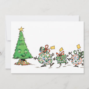 Cartes Pour Fêtes Annuelles Caricature mignonne Danser Présentations de Noël e