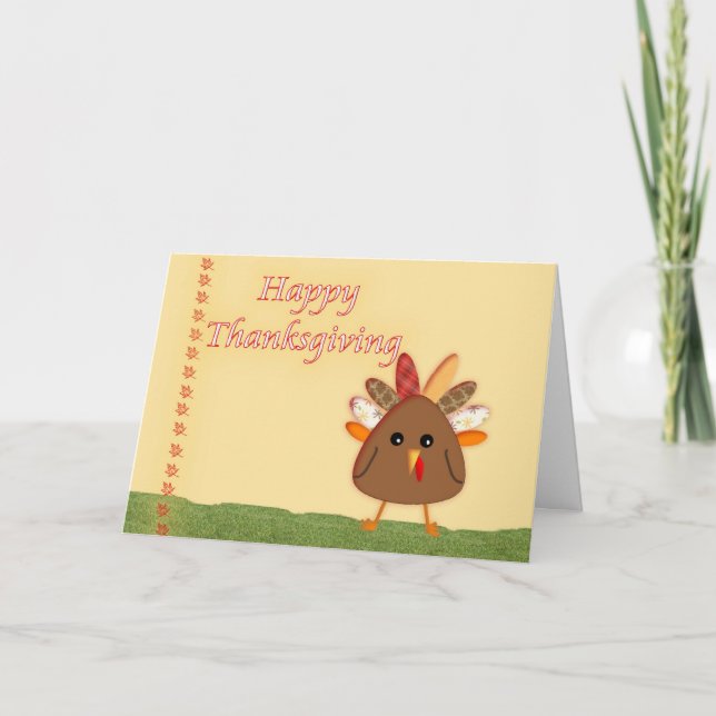Cartes Pour Fêtes Annuelles Caricature mignonne Thanksgiving Turquie (Devant)